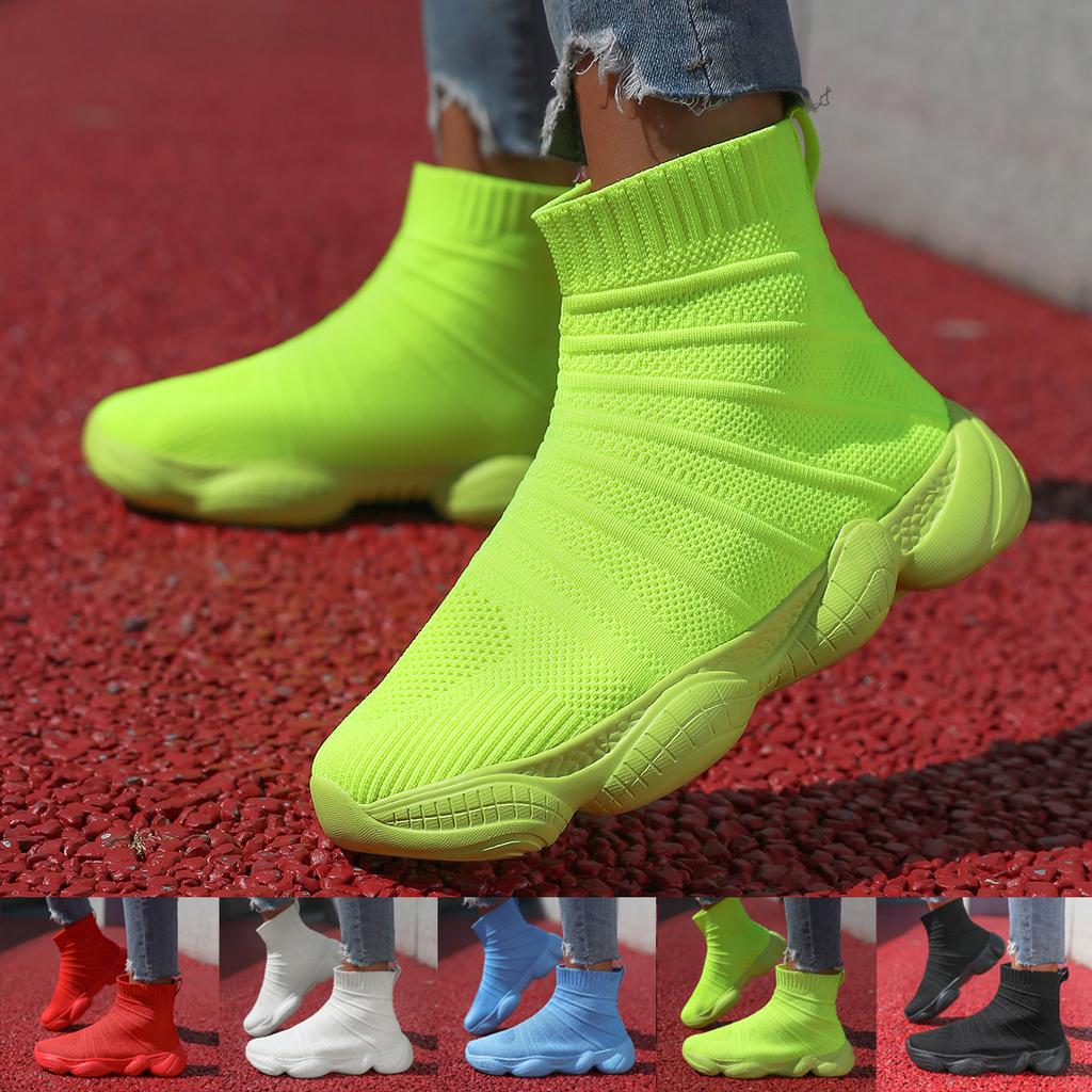 Frühling und Herbst neue fliegende gewebte Übergröße Freizeitsportschuhe High-Top atmungsaktiv rutschfest Paar Übergröße Stiefeletten