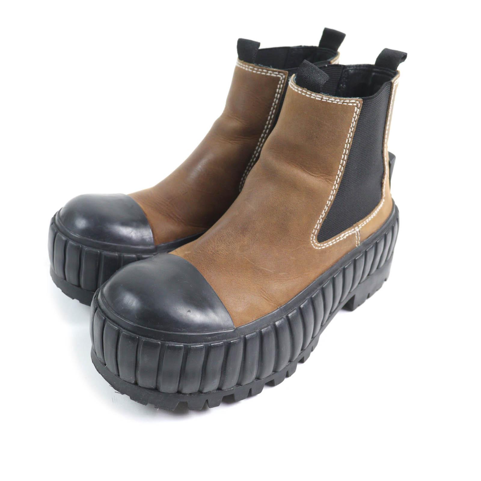 

Отличные ботильоны MM6 Maison Margiela Контрастная строчка Коричневая кожа Женские 37 Б/у