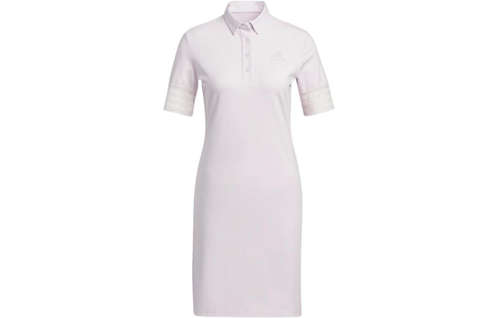 adidas Short Sleeved Dresses Women's White Polo Collar Moderate Extra Short HA0216
