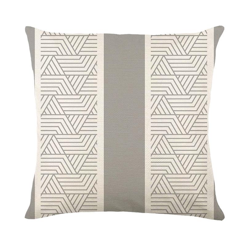 New Waterproof Pillow Cover, Three-proof, Fine Linen, Oil-proof and Stain-proof, Outdoor Geometric Line Printed Pillow Cover