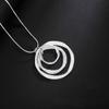Fashion Simple Design Winding Circle Pendant Necklace Women Personalized Trend Holiday Party Jewelry Accessories