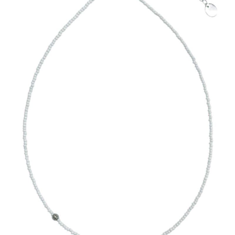 

standingfish wander wheel necklace(white) 38cm + 5cm