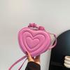 Adorable 2024 Heart Shaped Imprint Handbag For Girls Casual Fashionable Small Bag