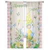 Perdele din tul cu ou de iepuraș de Paște, floare, fluture pentru living, dormitor, perdea transparentă din voal, fereastră, decor pentru casă, draperii