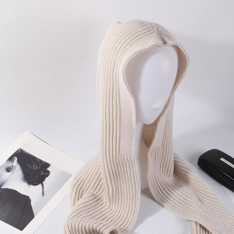 Hooded Shawl Wrap Hooded Scarf Hat Hat Scarf Set for Head Warmer Crochet for Head Scarf One Piece Scarf Windproof Cap Ho