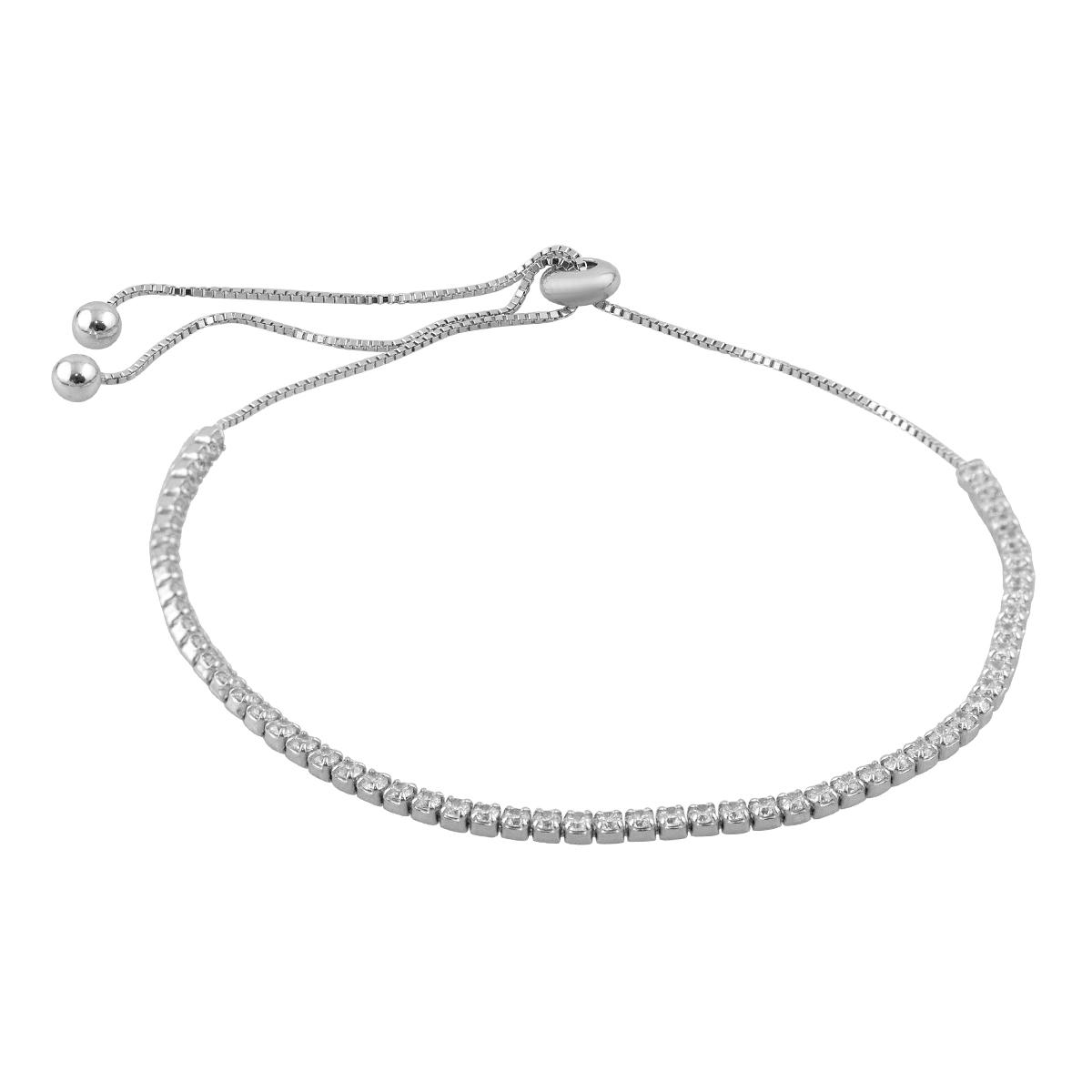 

Срібна каблучка з фіанітами. (2128892) adjustable білий