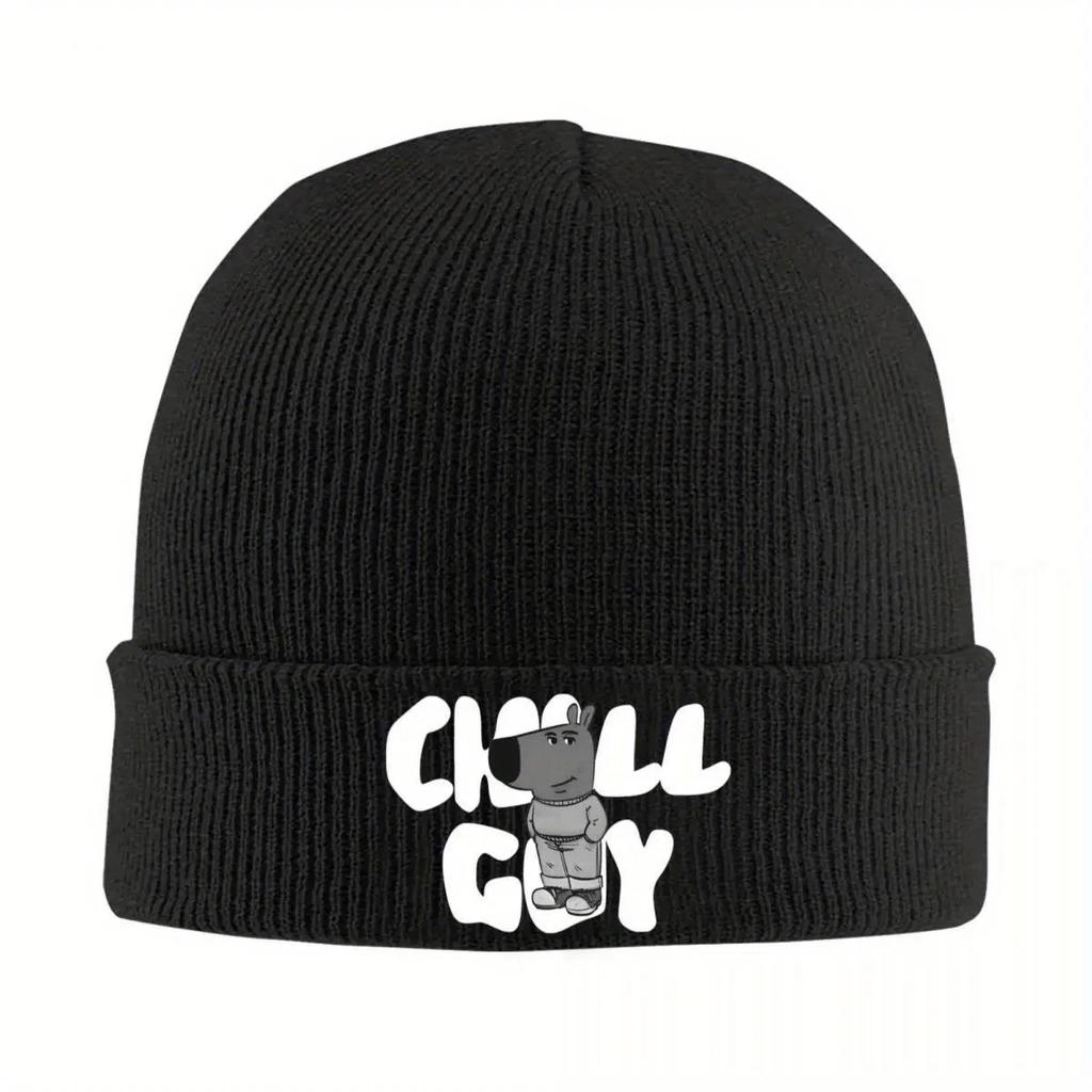 NEW CHILL GUY Knitted Hat for Women Men Beanie Autumn Winter Hat Acrylic Hip Hop Melon Cap