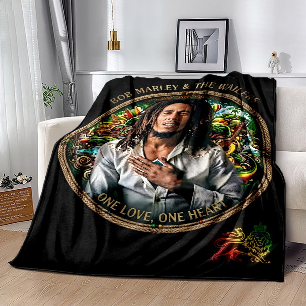 Bob Marley Reggae Legend One Love Blanket Soft Warm Cozy Suitable For Bed Sofa Chair For All Seasons Digital Print Perfect Gift For Relatives And Frie