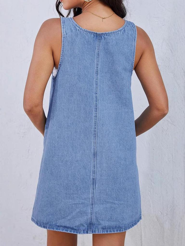 European Summer 2025 Women's Denim Skirt Dress - Sexy and Cool Design