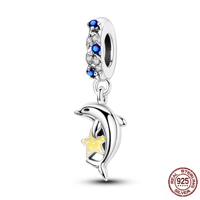 Ocean World Series Original Charms Copper Sea Turtle Octopus Dolphin Seahorse Beads Fits Bracelet Diy Jewelry Gift