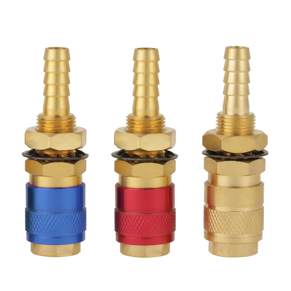 3pcs 8mm Water Cooled & Gas Adapter Quick Connector Fitting For TIG Welding Torch
