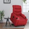 Recliner Chair with Lift Assist Red Artificial Leather