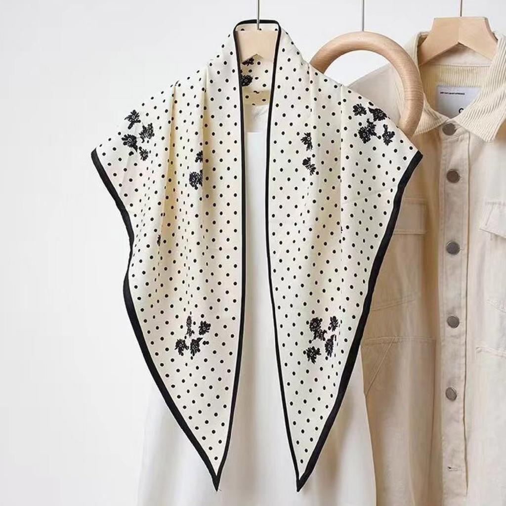 Waist Accessories Triangle Silk Scarf Waist Seal Women'S Decoration With Dress Waist Belt Accessories Scarf Vintage Polka Dots