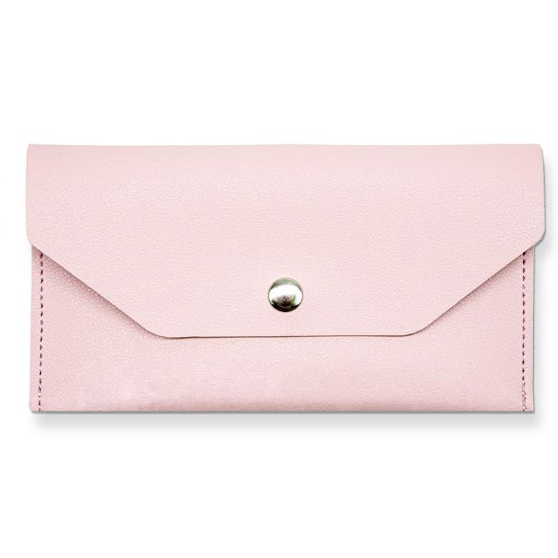 

Eco-friendly Envelopes Wallet Secure Reusable PU Leather Currency Envelope Classic Money Organizer for Cash Management рожевий