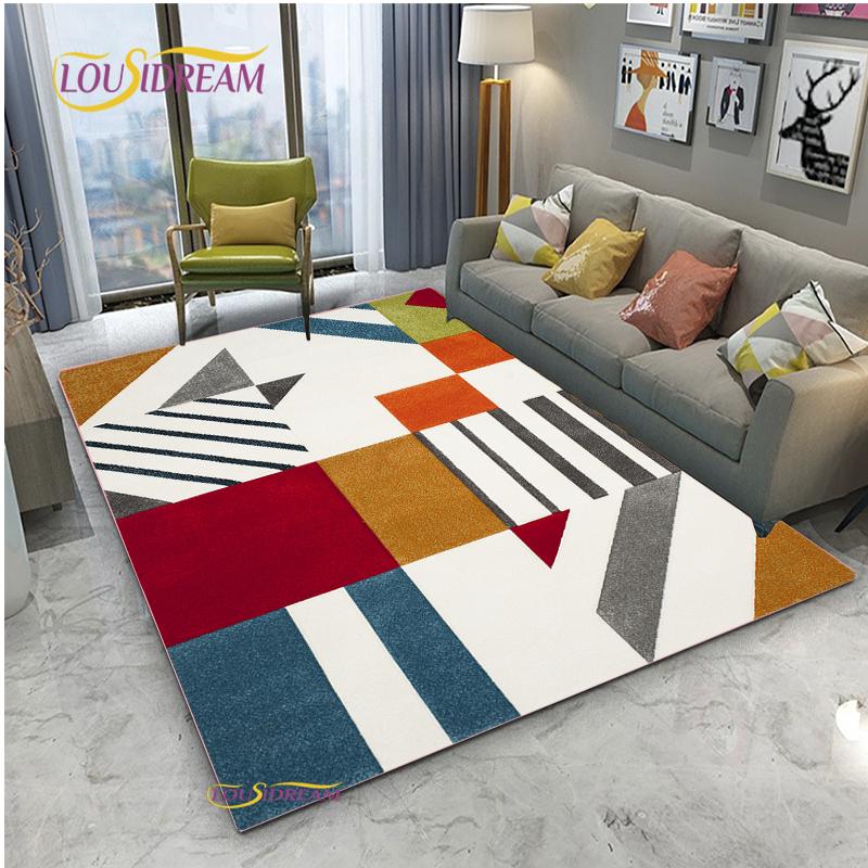 Klasické geometrické bohémské stylové noční koberce do ložnice, podlahová rohož do obývacího pokoje, koberec pod konferenční stolek a k pohovce, deka do ložnice, velký koberec