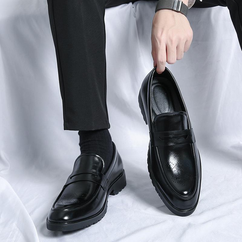 Men's Cross-Border Four Seasons Casual & Formal Leather Lace-up Shoes - British Business or Wedding Groom Style