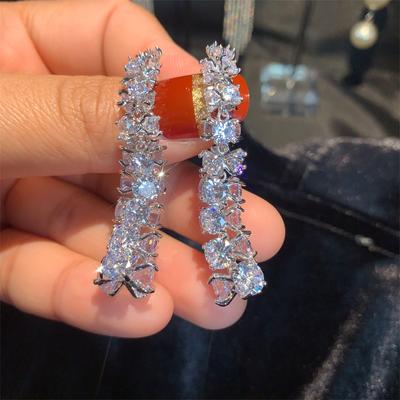Orecchini Pendenti da Donna Moda da Donna Temperamento Super Scintillanti Zirconia Cubica Orecchini da Sera Matrimonio Sposa per Donne