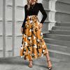 Women's Floral Print High Waist Fashionable And Elegant Dress