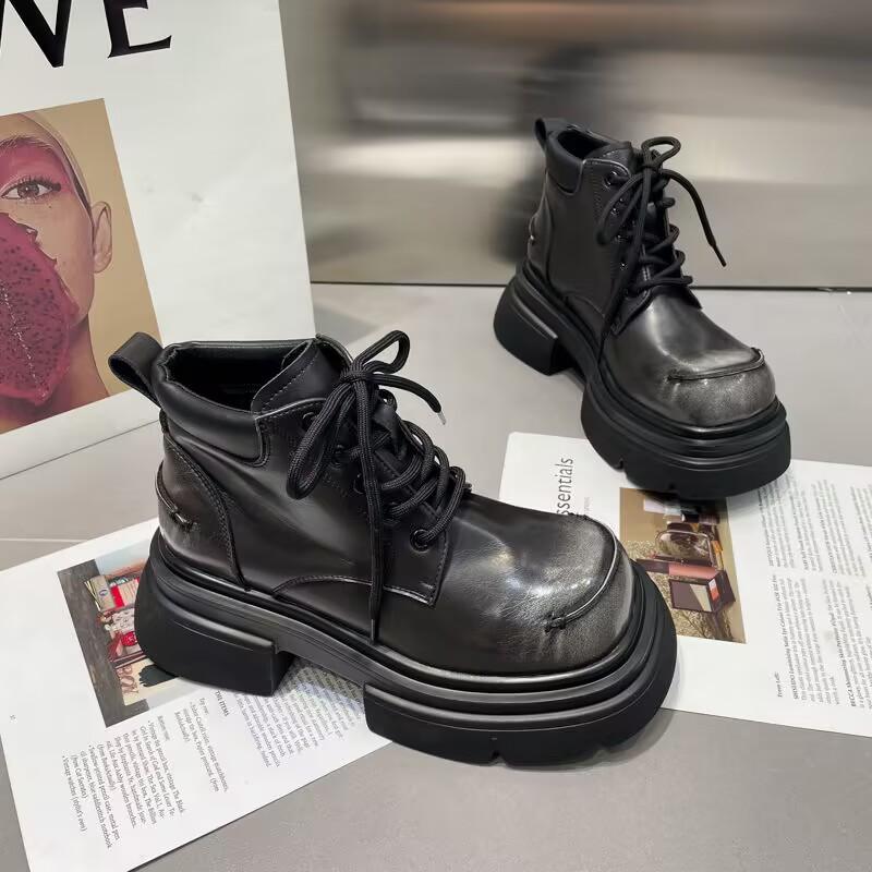 

Женские дизайнерские панк мотоциклетные ботинки 2024 Осень Зима Ботильоны на молнии сбоку Женская обувь на платформе Bota De Vaqueiro 35 серебряный