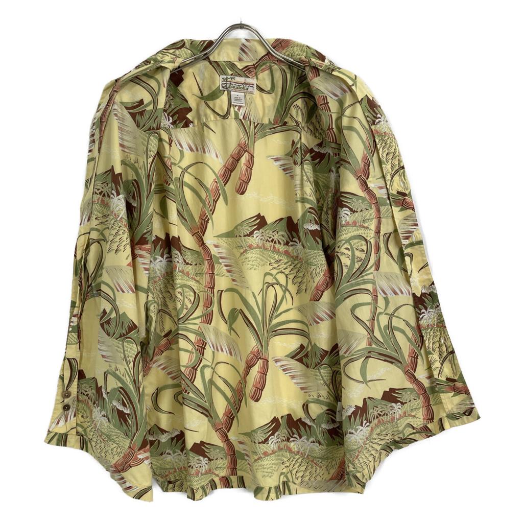 Patagonia Pataloha 52539 Yellow Cotton Sugarcane Aloha Shirt Tops M yellowUsed