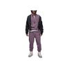 Jordan Flight Fleece Logo Print Mid-Rise Drawstring Cuffed Knit Joggers Men Bottoms Purple Red FD7532-508