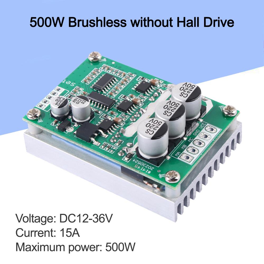 DC 12-36V 500W 15A Brushless Hall Free Motor Driver Board Motor Foward Reverse Speed Controller Control Switch Module