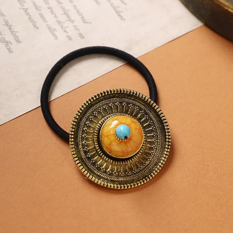 Tibetan Head Flower Hair Rope Women's Tibetan Headgear Xizang Tibetan Clothing Dance Photo Hair Accessories Tibetan Head Rope Top Accessories