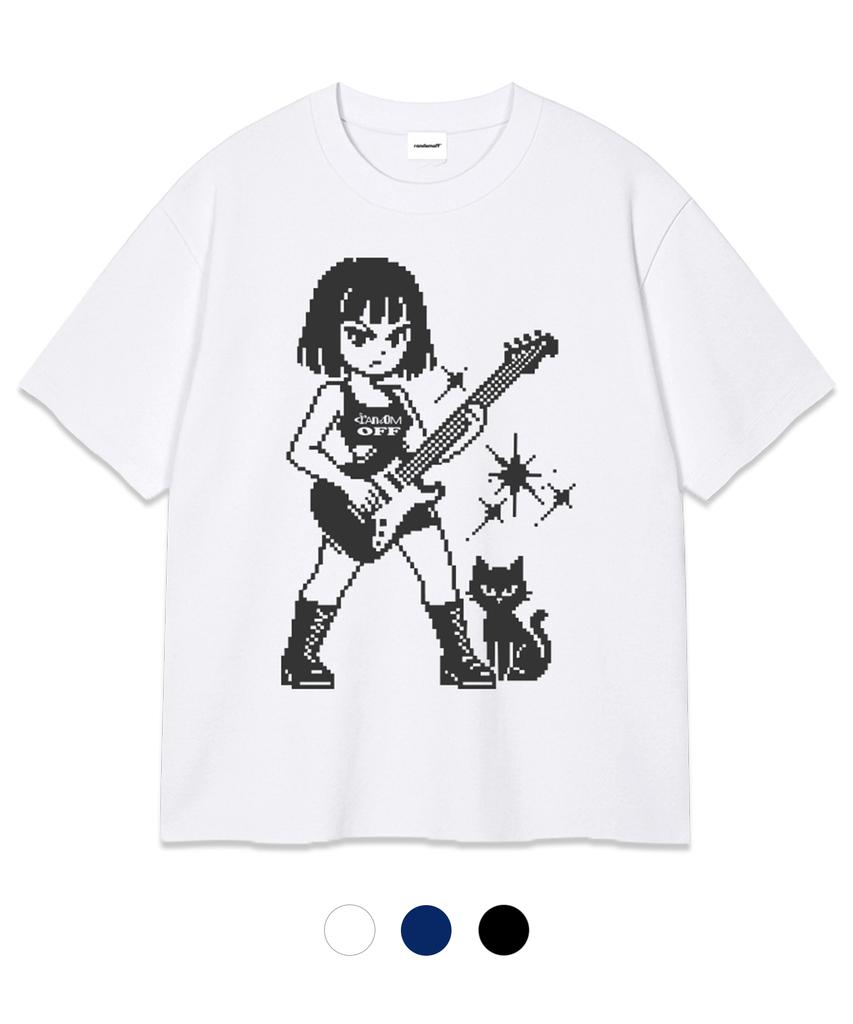 RANDOMOFF Pixel Guitar Kid Over Fit T-Shirt (3Color)