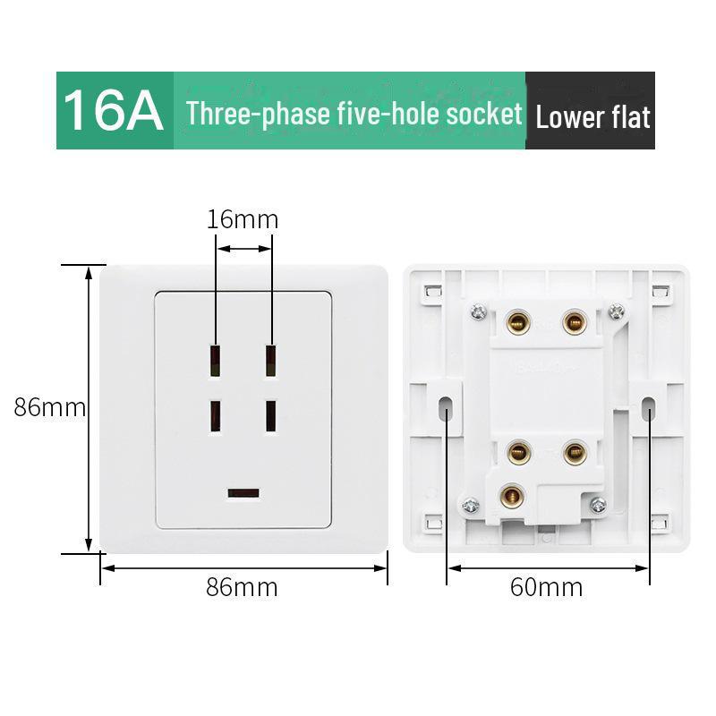 Suure võimsusega 86 tüüpi kliimaseadme pistikupesa, 20A koos lülitiga ja 25A kolmefaasiline neljajuhtmeline paneel