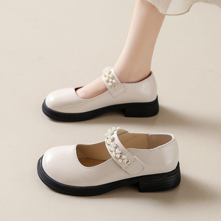 

Туфли Мэри Джейн Милые женские туфли с одним словом на толстой подошве Ветрозащитные летние туфли с мелким горлом на липучке с жемчугом Модные и удобные 35