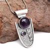 Silver Amethyst Necklace Gifted  Jewelry Gemstone 18" Handmade Pendant