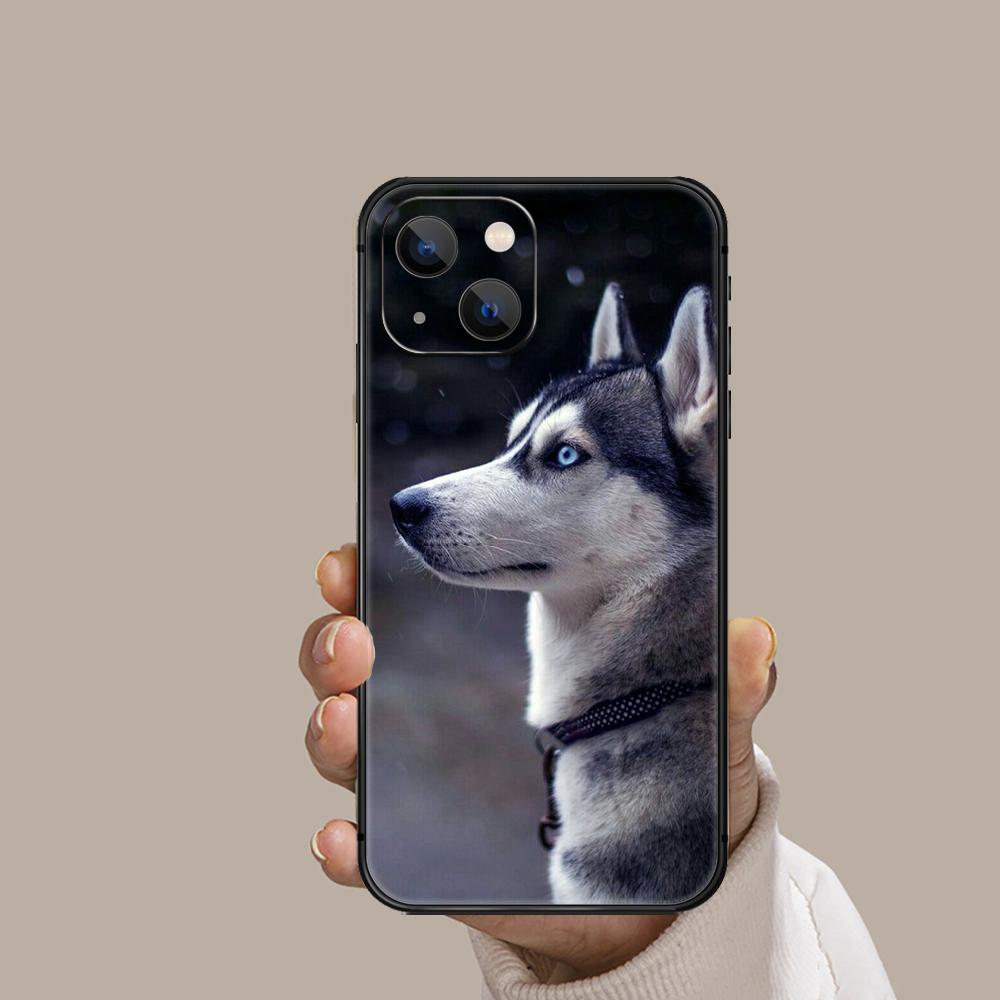 Siberian Husky Cute Dog Phone Case For Iphone Xiaomi Mi Redmi Samsung Galaxy Note S 9 10 11 12 13 22 Pro Max Plus Uitra Black TPU Soft Mini