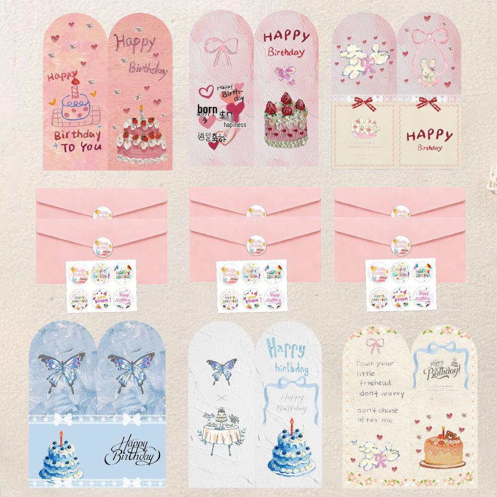 New Black Gold Series Birthday Card: High-End Foldable Handwritten Greeting for Gifts