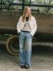 Elssibeui Vintage Wash Bootscut Denim Pants_Blue