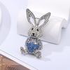 Rabbit Rhinestone Pin Brooch, Diamond Alloy Brooch, Little Rabbit Cute Animal Brooch Clothing Corsage