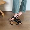 Metal buckle cover toe flat sandals summer 2025 new fashion outer wear temperament beach roman shoes cool slippers