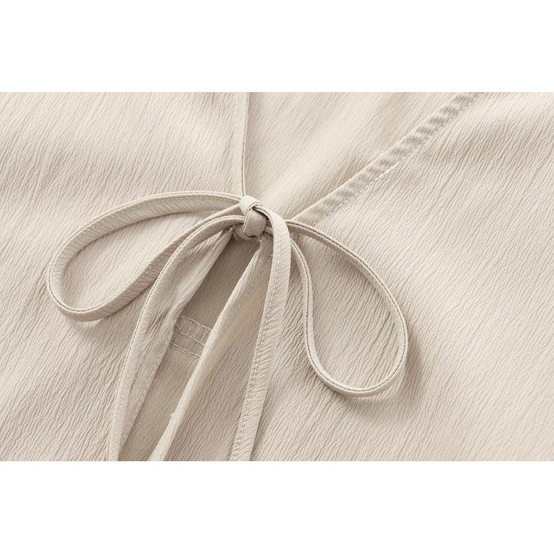 Kaslead New Arrival Women's Fashion Style Texture Kimono Shirt Casual Pants 5427754 5427502