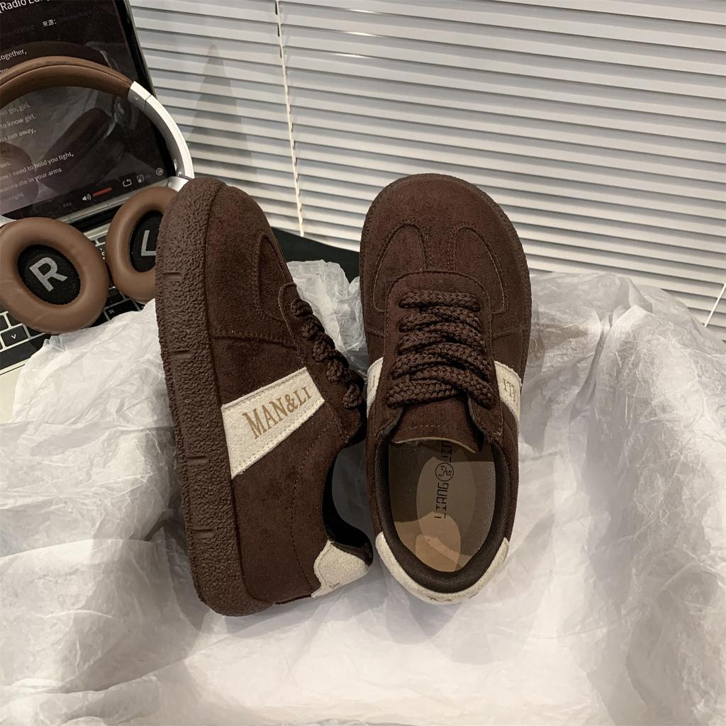 Retro Platform German Training Shoes Women's 2025 Autumn and Winter New Round Head Soft Sole Versatile Casual Board Shoes New