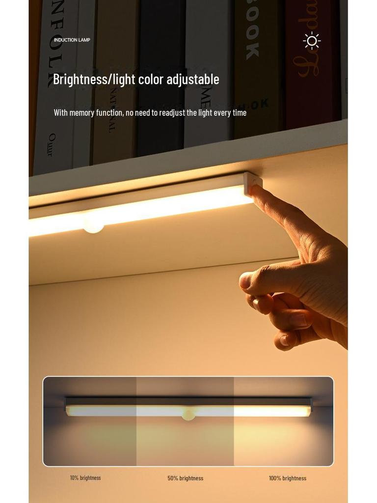 Wiederaufladbarer kabelloser Bewegungssensor LED-Streifen: Magnetisches, selbstklebendes Nachtlicht für Kleiderschränke und Schränke