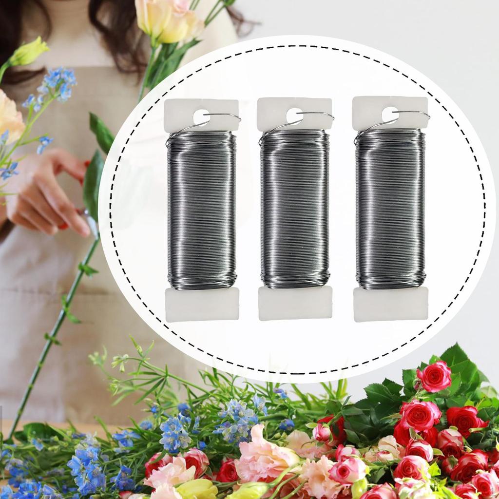 3 Pieces Floral Wire Flexible Paddle Wires Bendable Lightweight Wreath Craft 35M for Corsages,