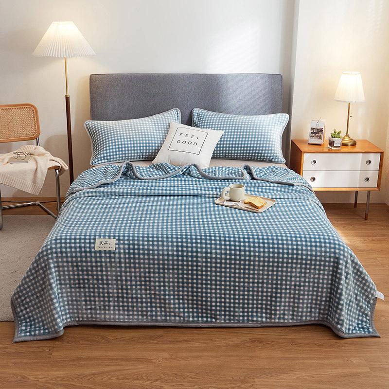 New milk fleece sheets single piece spring fleece thickened flannel coral fleece dormitory single quilt single plush blanket