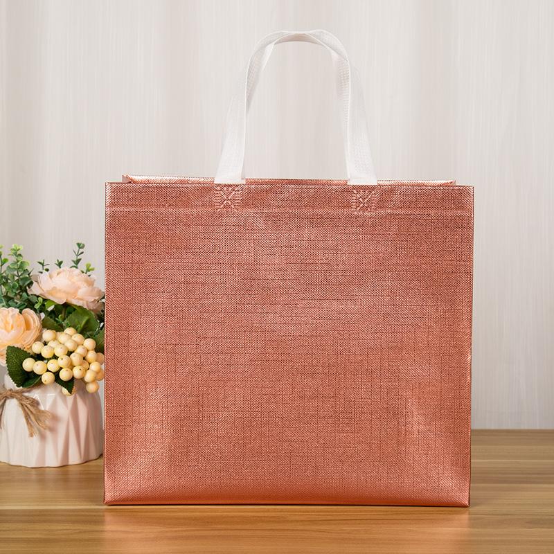 Waterproof Embossed Non-woven Fabric Grocery Bag Film Coated Laser Bag Takeaway Bag Shopping Pouch Eco Bag Shopping Bags