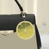 Lemon Shaped Key Charm Fruit Shape Keyring Simulation Fruit Keychain Accessory
