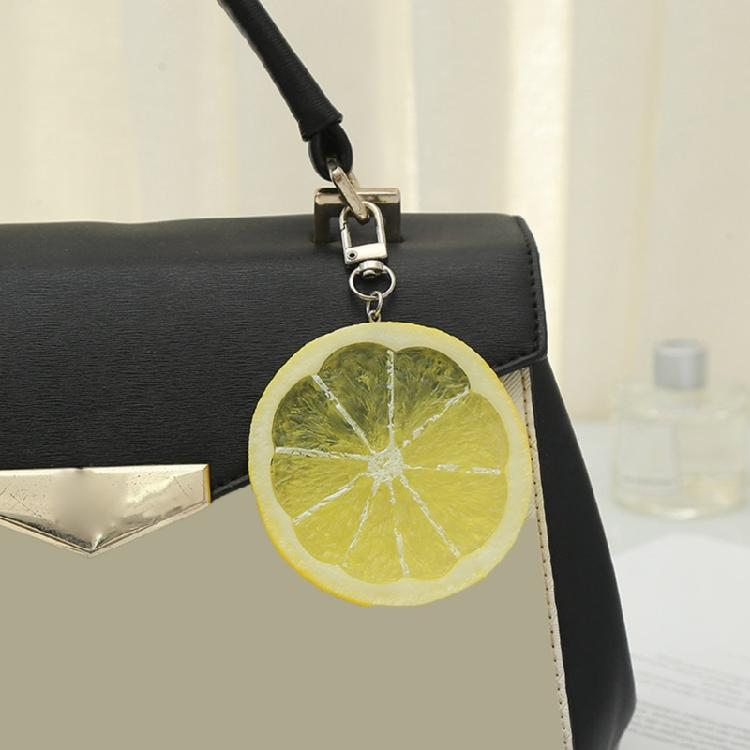 Lemon Shaped Key Charm Fruit Shape Keyring Simulation Fruit Keychain Accessory