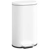 Kitchen Bin, 30 L, Pedal, Removable Inner Bucket, Soft-Close Lid, 36.5 X 31 X 61 Cm, White