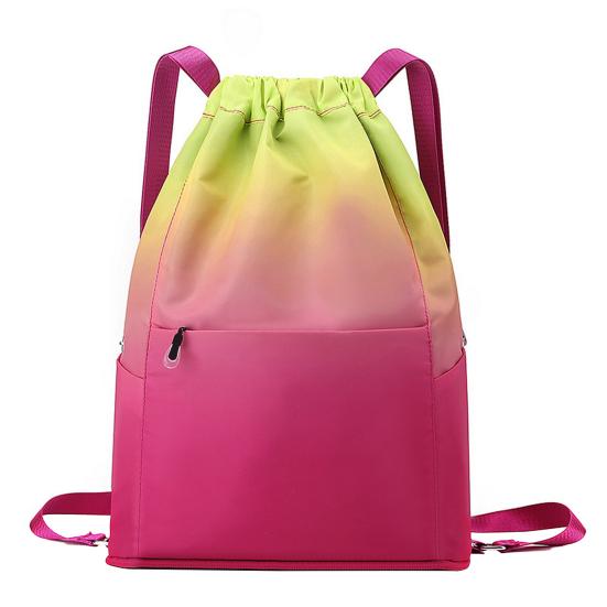Drawstring Gym Backpack Waterproof Gradient Color Basketball Bag Foldable Sports Backpack for Men Women Soccer Training Swimmers