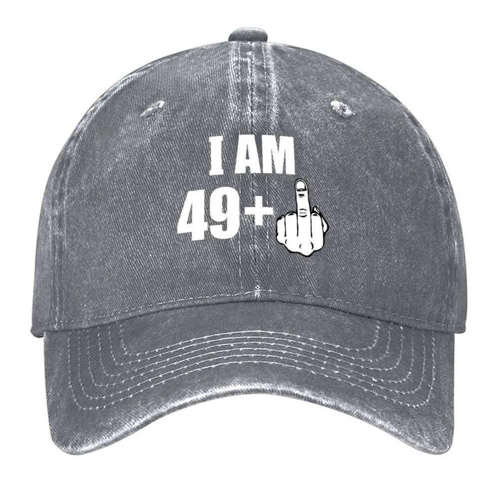 Happy 50Th Birthday I Am 49 Plus 1 Middle Finger Baseball Cap Trucker Cap Hat Men Women Hats Outdoor Sun Protection Fishing