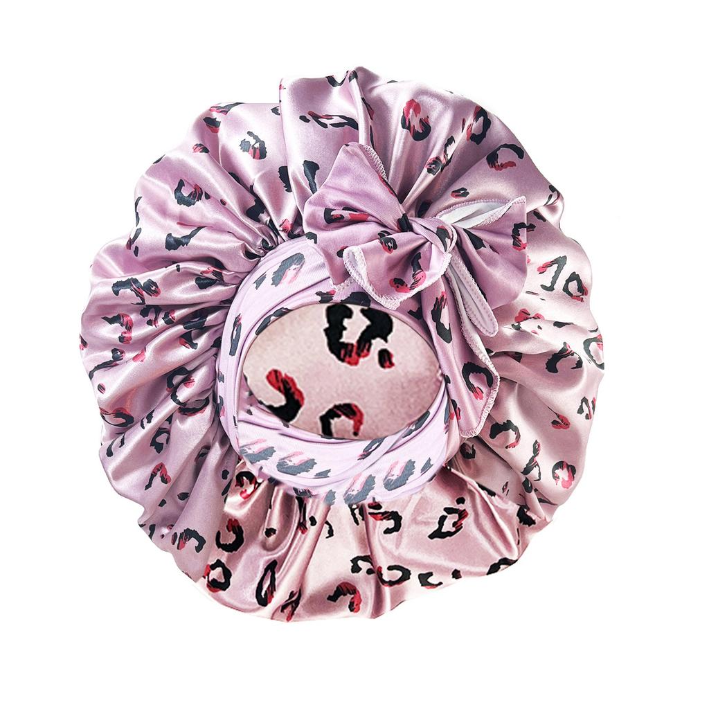 New Large Satin Bonnet Silk Night Sleeping Cap with Head Tie Band Bonnet Edge Wrap for Women Curly Braid Hair