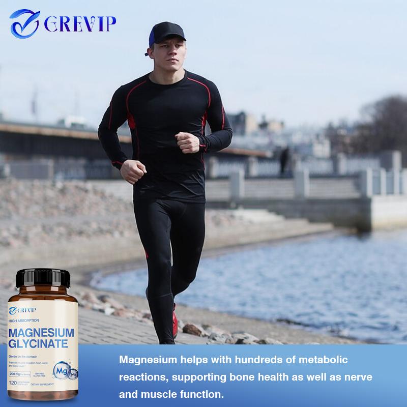 CREVIP Hohe Absorption, Glycin-Magnesium-Kapseln, Sanfte Magnesiumsupplementierung, Geeignet für Männer und Frauen