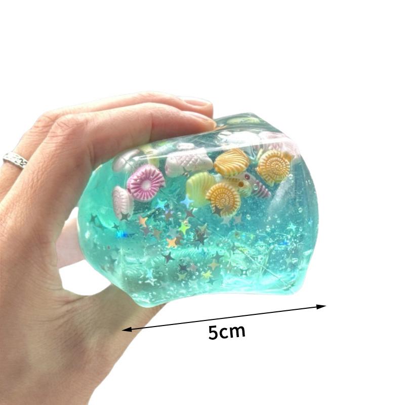 Kawaii Ocean Theme Slow Rebound Toy Ice Cube Shaped Stress Relief Squeeze Toy Creative Kids And Adults Squeeze Relax Gifts